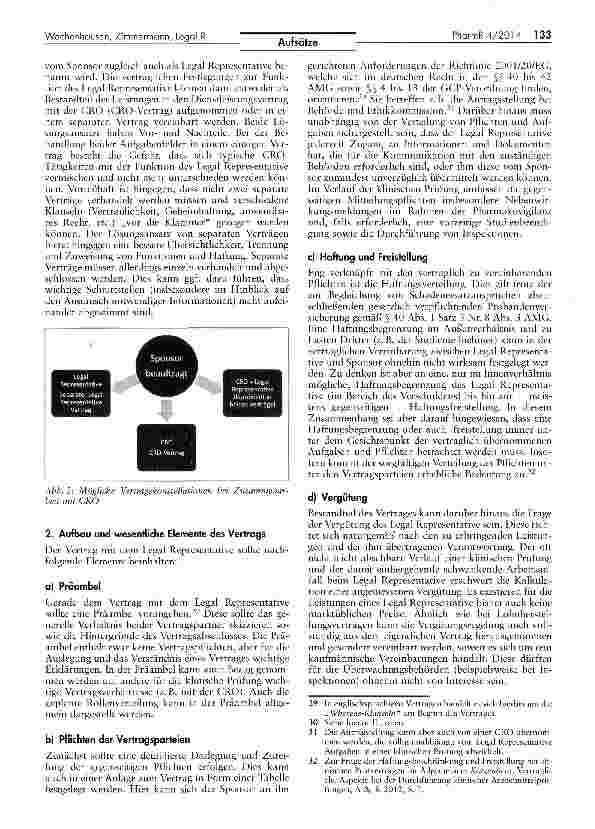 Vorschauseite 5: Der Legal Representative bei klinischen Prüfungen — Haftungsumfang, Vertragsgestaltung und geplante Neuerungen