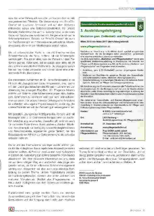 Vorschauseite 2: Erfahrungen einer Schmerz-AG-Teilnehmerin