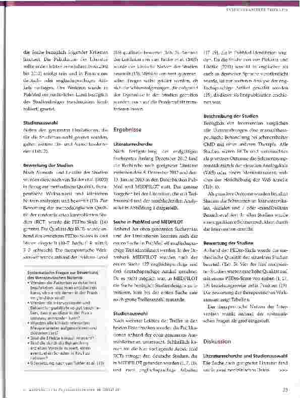 Vorschauseite 5: Wirkung von Manueller Therapie bei craniomandibulärer Dysfunktion
