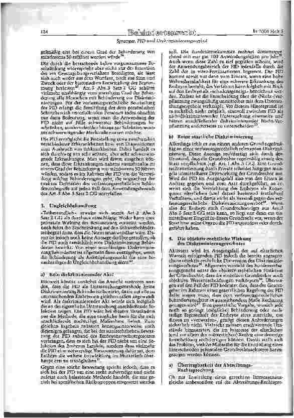 Vorschauseite 4: Die PID und das Verbot der Behindertendiskriminierung