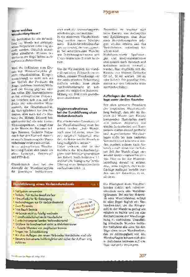 Vorschauseite 2: Hygienische Aspekte bei der Wundversorgung