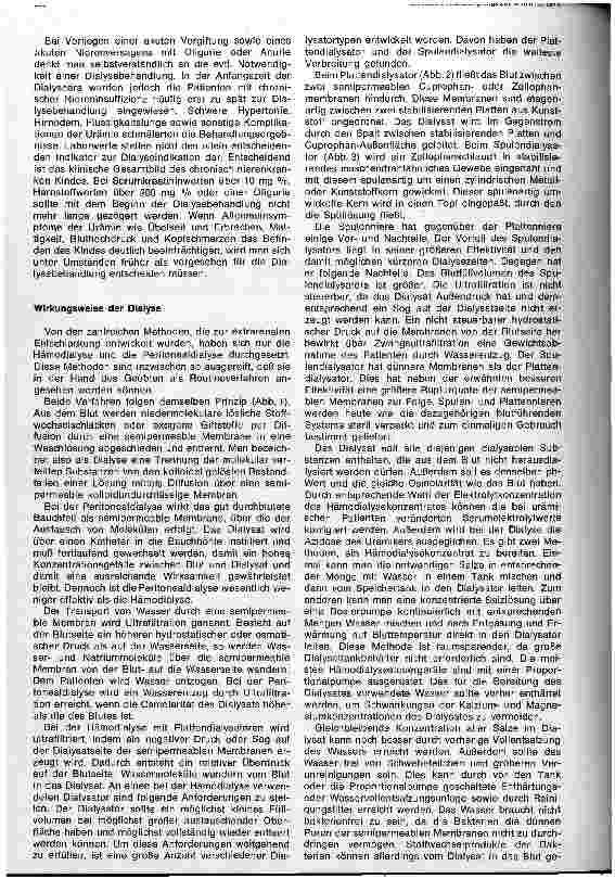 Vorschauseite 2: Dialysebehandlung im Kindesalter