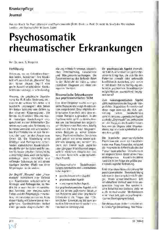 Vorschauseite 1: Psychosomatik rheumatischer Erkrankungen