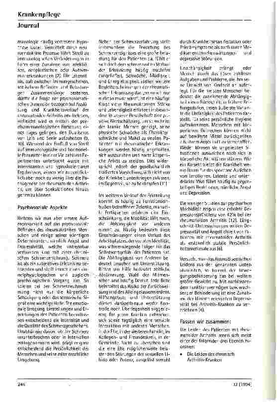 Vorschauseite 3: Psychosomatik rheumatischer Erkrankungen