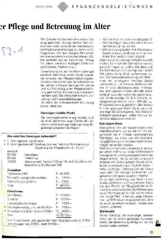 Vorschauseite 2: Die Rolle der Ergänzungsleistung für die Finanzierung der Pflege und Betreuung im Alter