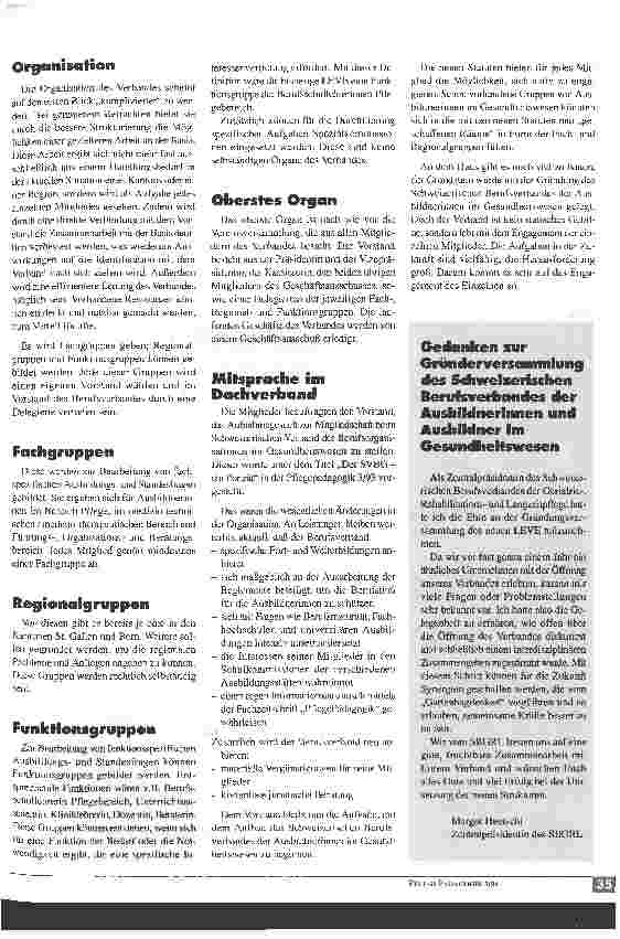 Vorschauseite 2: Leven - von der Vereinigung der LehrerInnen für Krankenpflege zum Berufsverband der AusbildnerInnen im Gesundheitswesen