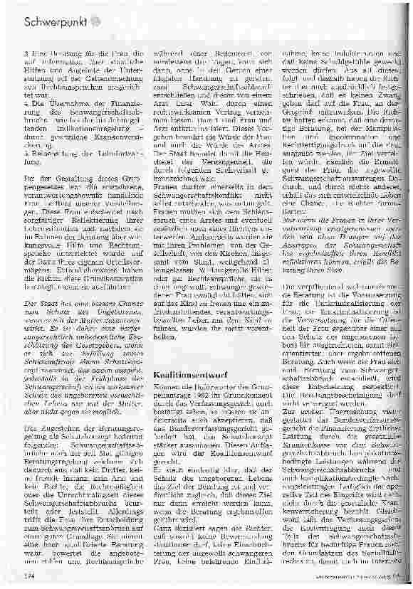 Vorschauseite 2: Zur Neuregelung des Schwangerenund Familienhilfegesetzes