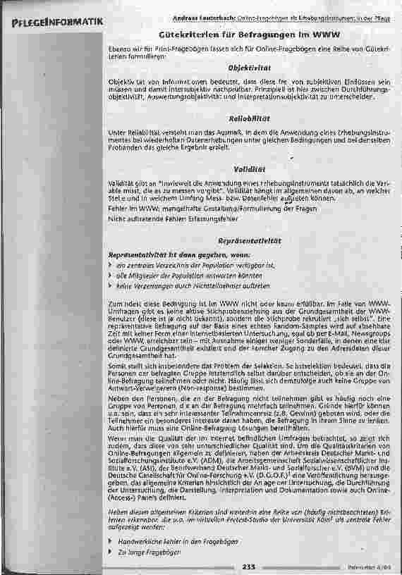 Vorschauseite 2: Online-Fragebögen als Erhebungsinstrument in der Pflege