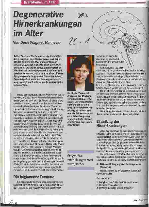 Vorschauseite 1: Degenerative Hirnerkrankungen im Alter Teil 1