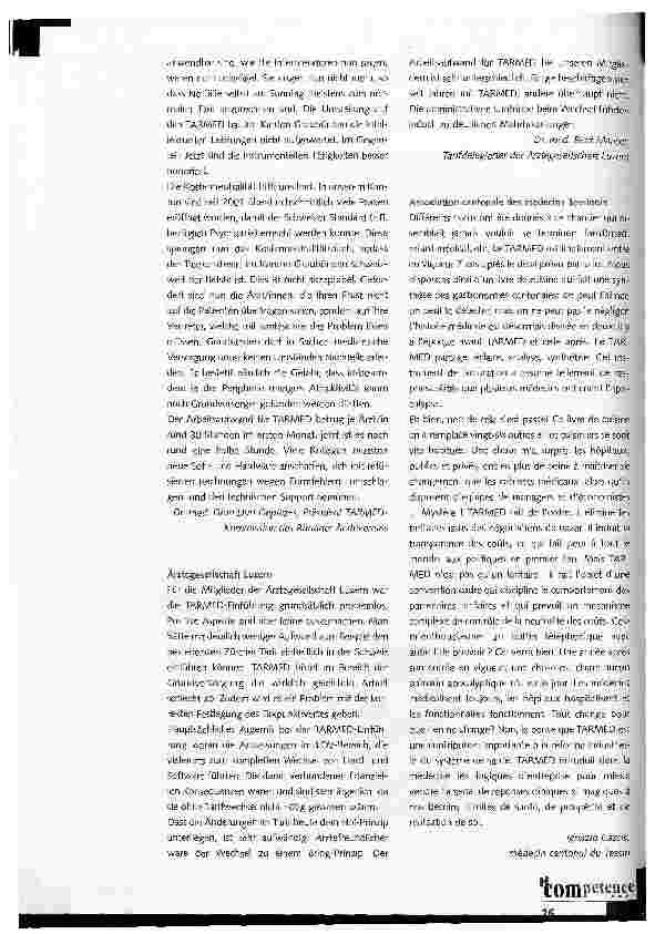 Vorschauseite 3: TARMED in den Arztpraxen