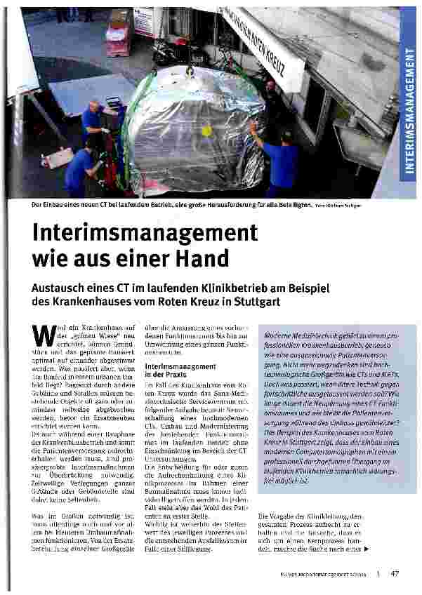 Vorschauseite 1: Interimsmanagement wie aus einer Hand