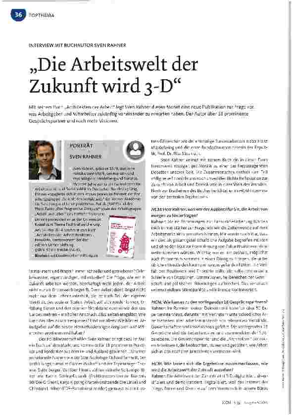 Vorschauseite 1: Die Arbeitswelt der Zukunft wird 3-D