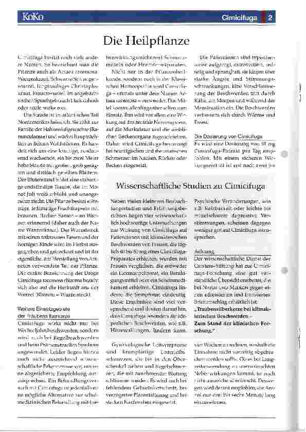 Vorschauseite 2: Cimicifuga racemosa
