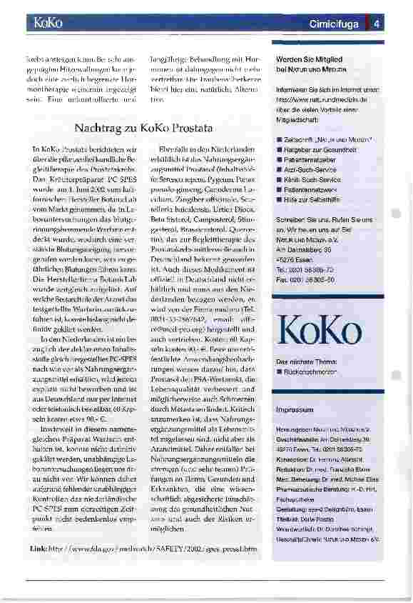 Vorschauseite 4: Cimicifuga racemosa