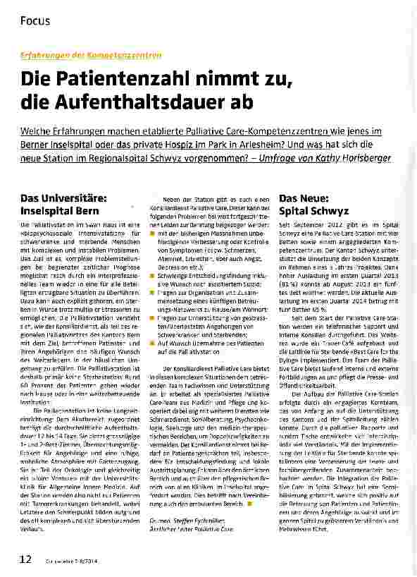 Vorschauseite 1: Die Patientenzahl nimmt zu, die Aufenthaltsdauer ab