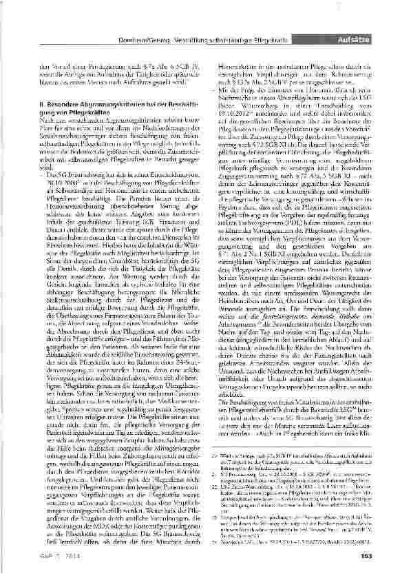 Vorschauseite 3: Zu Risiken und Nebenwirkungen bei Beschäftigung und Vermittlung selbstständiger Pflegekräfte in der Pflege