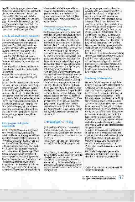 Vorschauseite 2: Biologische Arbeitsstoffe im KrankenhausMikroorganismen aus der Sicht des Arbeitsschutzes