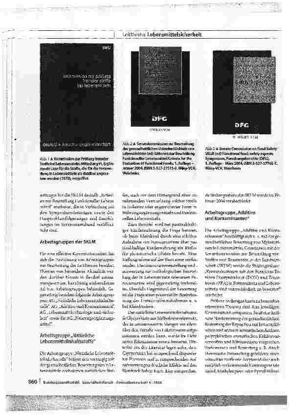 Vorschauseite 4: Aufgaben und Funktionen der Senatskommission zur Beurteilung der gesundheitlichen Unbedenklichkeit von Lebensmitteln der Deutschen Forschungsgemeinschaft