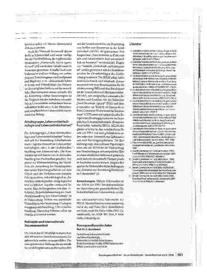 Vorschauseite 5: Aufgaben und Funktionen der Senatskommission zur Beurteilung der gesundheitlichen Unbedenklichkeit von Lebensmitteln der Deutschen Forschungsgemeinschaft