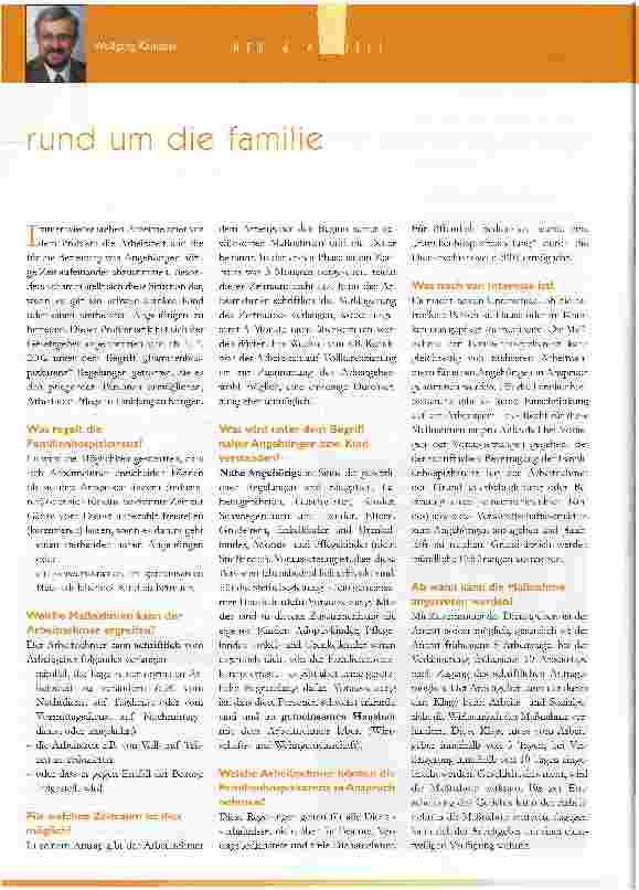 Vorschauseite 1: rund um die familie, familienhospitz