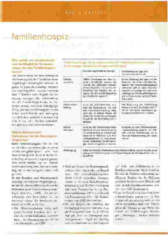 Vorschauseite 2: rund um die familie, familienhospitz
