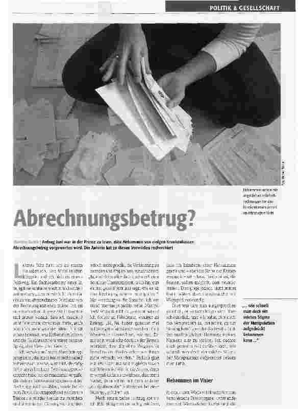 Vorschauseite 1: Abrechnungsbetrug?