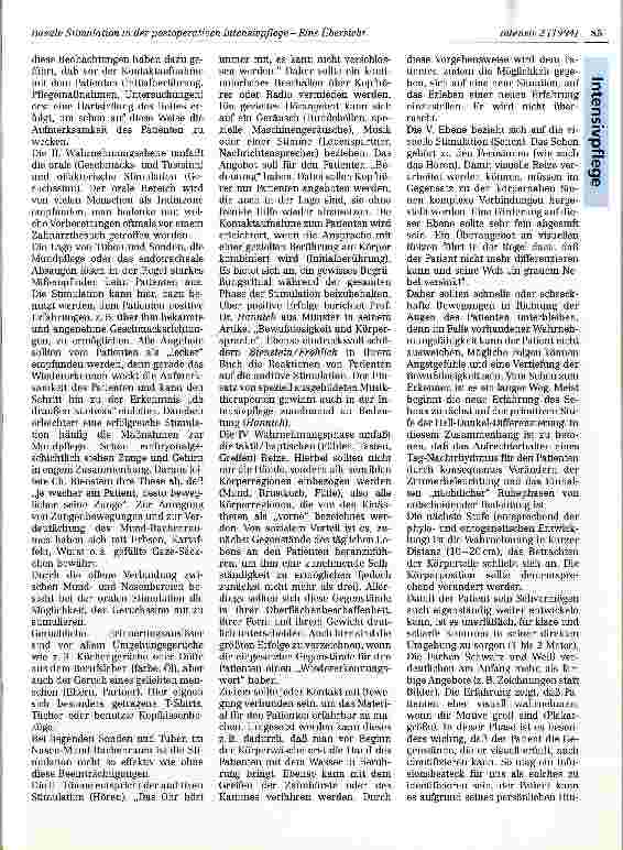 Vorschauseite 3: Basale Stimulation in der postoperativen Intensivpflege - eine Übersicht