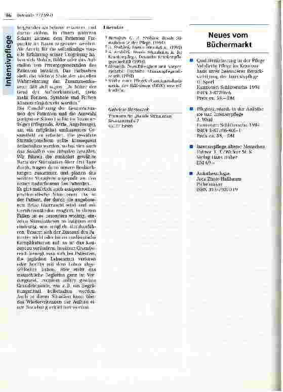 Vorschauseite 4: Basale Stimulation in der postoperativen Intensivpflege - eine Übersicht