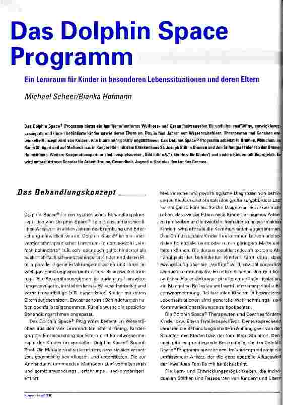 Vorschauseite 1: Das Dolphin Space Programm