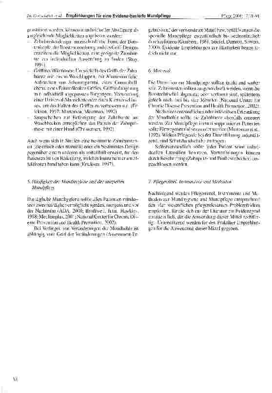 Vorschauseite 4: Empfehlungen für eine Evidenz-basierte Mundpflege bei Patienten in Gesundheitsund Pflegeeinrichtungen