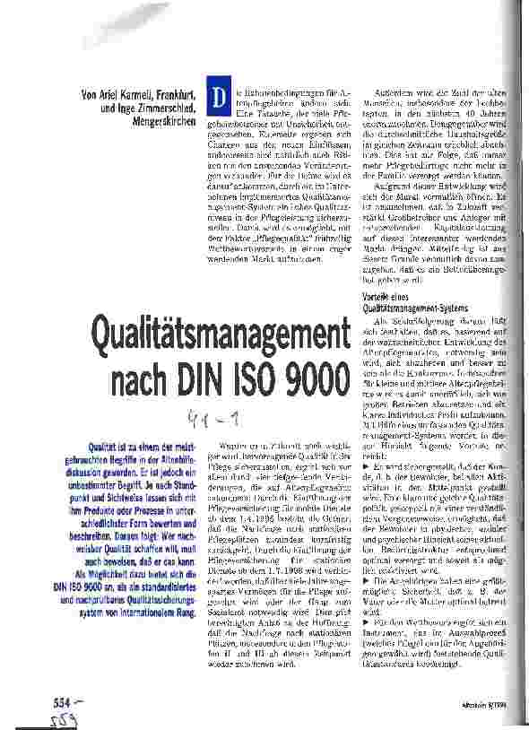 Vorschauseite 1: Qualitätsmanagement nach DIN ISO 9000