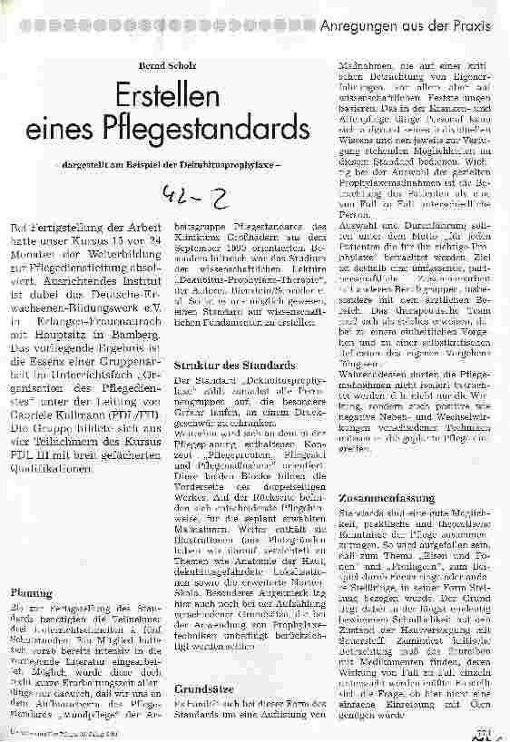 Vorschauseite 1: Erstellen eines Pflegestandards Dargestellt am Beispiel der Dekubitusprophylaxe