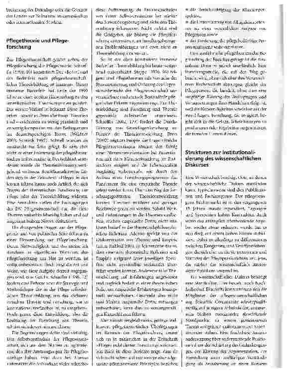 Vorschauseite 4: Aktueller Stand und Perspektiven der Pflegewissenschaft*