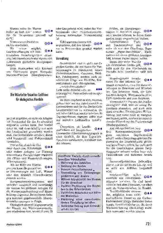 Vorschauseite 4: Grüne Tips zur Kostendämpfung Praxistips zum Umweltschutz im Heim