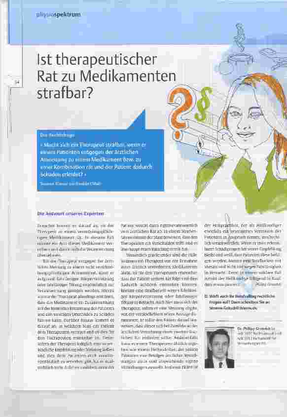 Vorschauseite 1: Ist therapeutischer Rat zu Medikamenten strafbar?