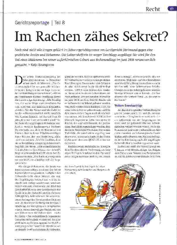 Vorschauseite 1: Gerichtsreportage Teil 8 Im Rachen zähes Sekret?
