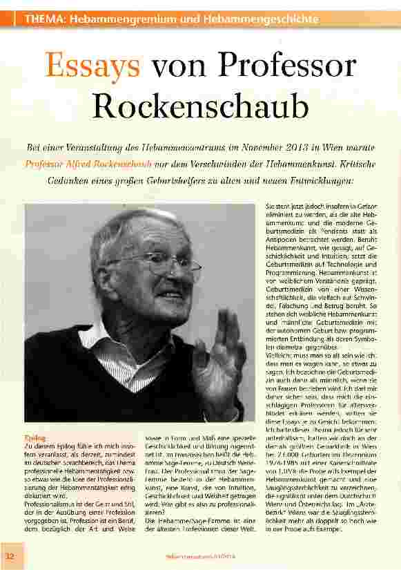 Vorschauseite 1: Essays von Professor Rockenschaub