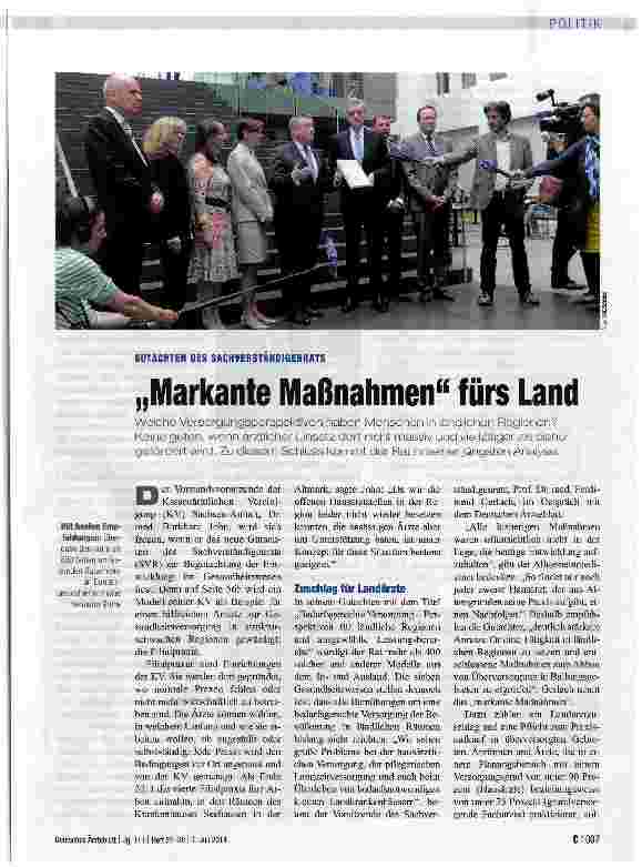 Vorschauseite 1: „Markante Maßnahmen fürs Land