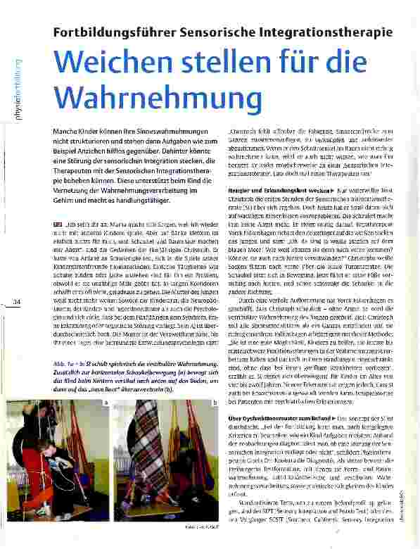 Vorschauseite 1: Fortbildungsführer Sensorische Integrationstherapie Weichen stellen für die Wahrnehmung