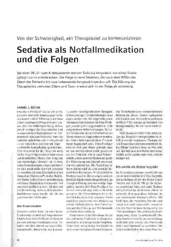 Vorschauseite 1: Sedativa als Notfallmedikation und die Folgen