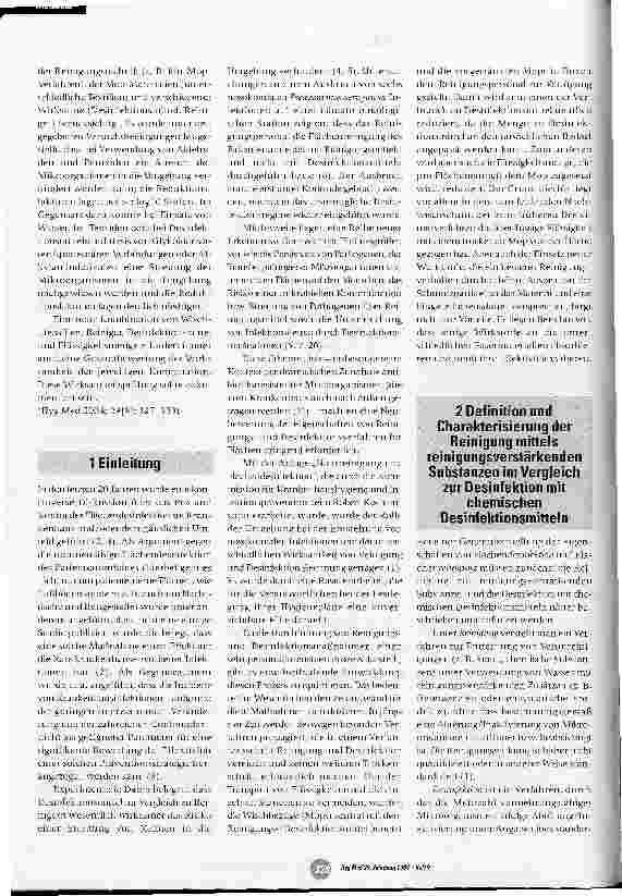 Vorschauseite 2: Neue Erkenntnisse und Bewertung der Eigenschaften von Reinigungs-und Desinfektionsverfahren für die Fläche