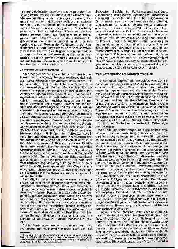 Vorschauseite 2: Fragen der zukünftigen Schwesternausbildung