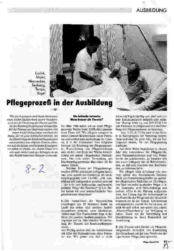 Vorschauseite 1: Pflegeprozeß in der Ausbildung