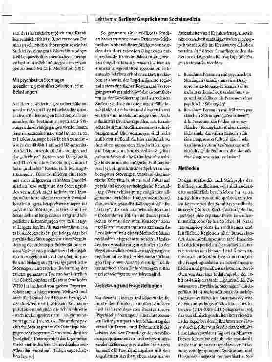 Vorschauseite 5: Psychische Störungen in der deutschen Allgemeinbevölkerung: Inanspruchnahme von Gesundheitsleistungen und Ausfalltage