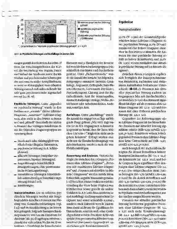 Vorschauseite 6: Psychische Störungen in der deutschen Allgemeinbevölkerung: Inanspruchnahme von Gesundheitsleistungen und Ausfalltage