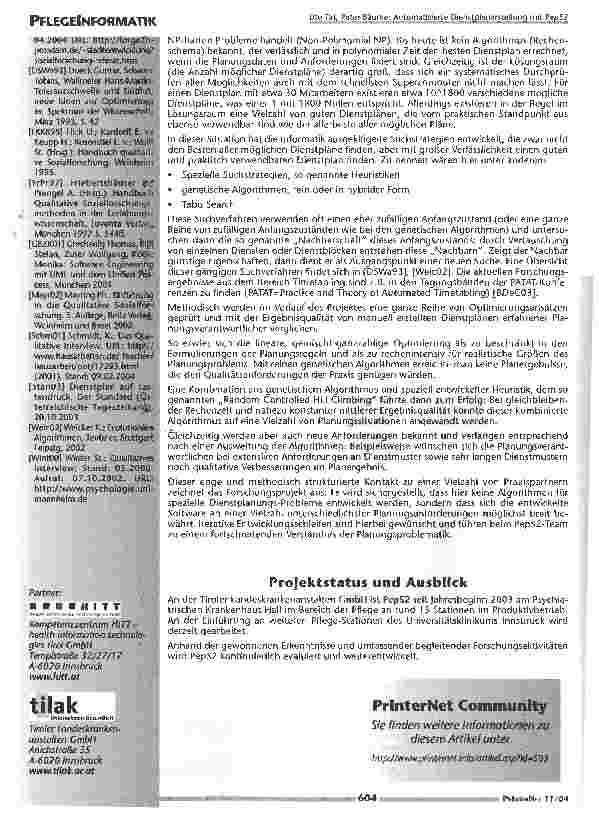 Vorschauseite 5: Automatisierte Dienstplanerstellung mit PepS2