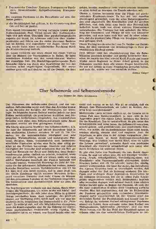 Vorschauseite 1: Über Selbstmorde und Selbstmordversuche
