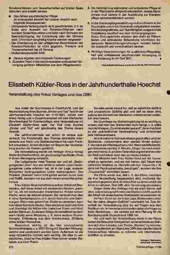 Vorschauseite 2: Situation der psychiatrischen Krankenpflege