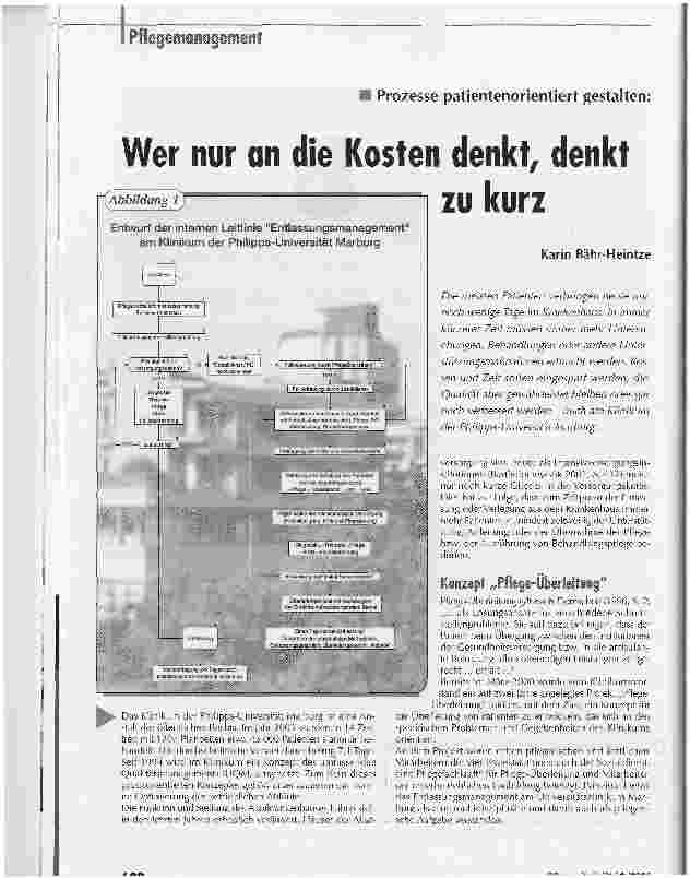 Vorschauseite 1: Wer nur an die Kosten denkt, denkt zu kurzProzesse patientenorientiert gestalten