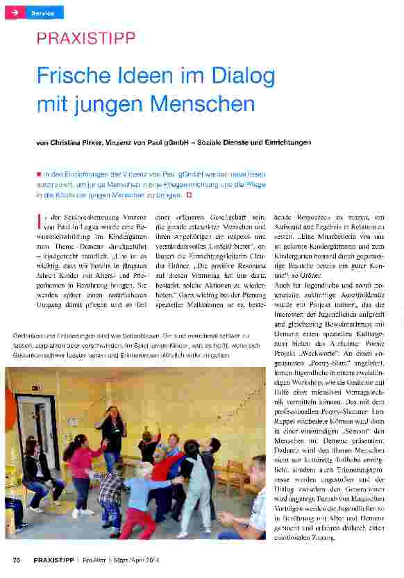 Vorschauseite 1: Frische Ideen im Dialog mit jungen Menschen
